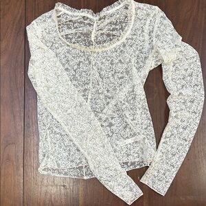Free People Cream Lace Blouse